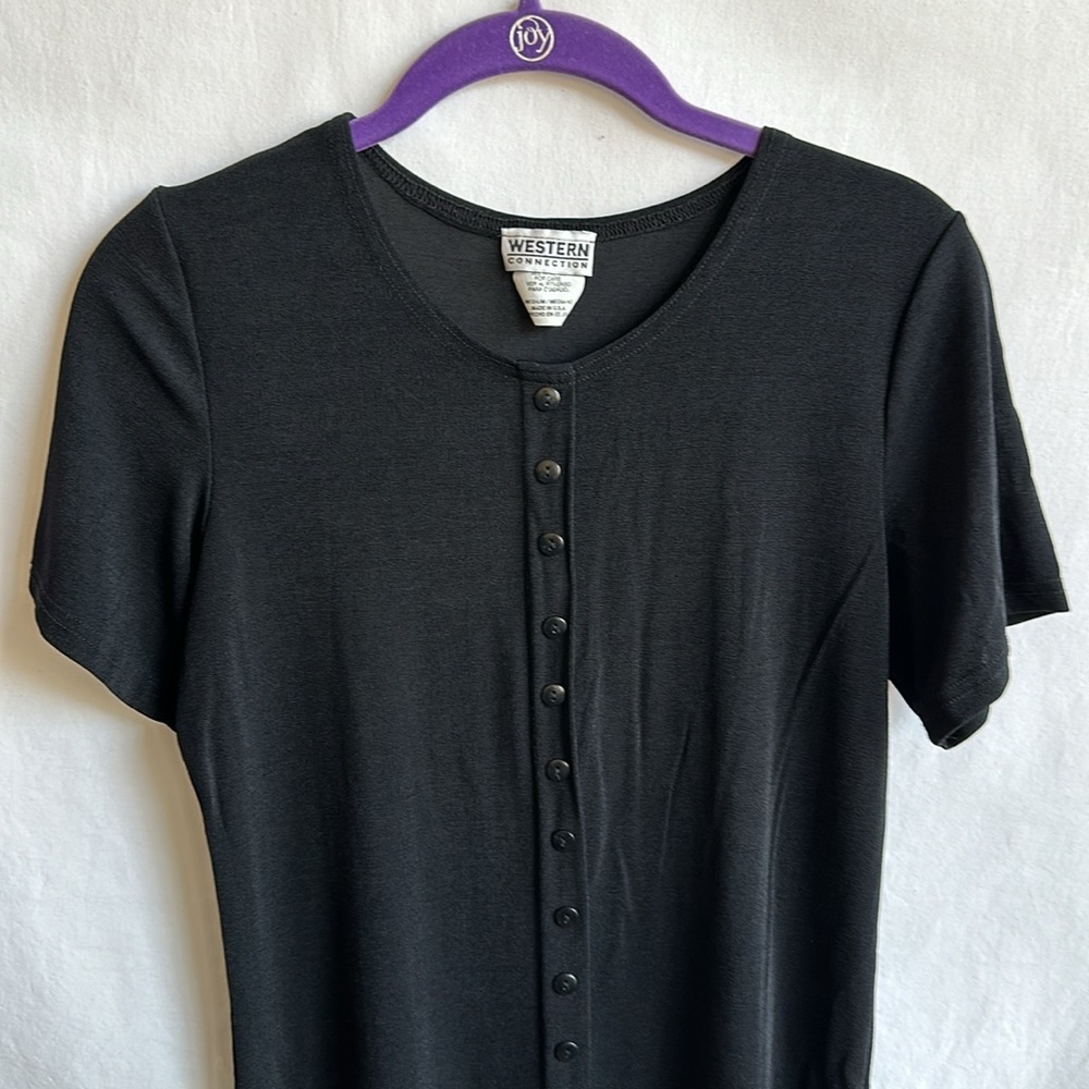 Western Connection short sleeve black top, size M - Picture 2 of 7
